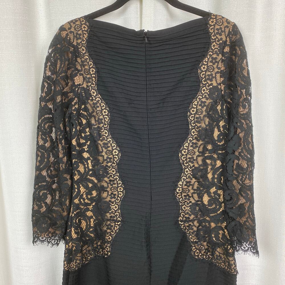 Tadashi Shoji Black Lace Inset Sheath Midi Dress Sz.L - Picture 10 of 14